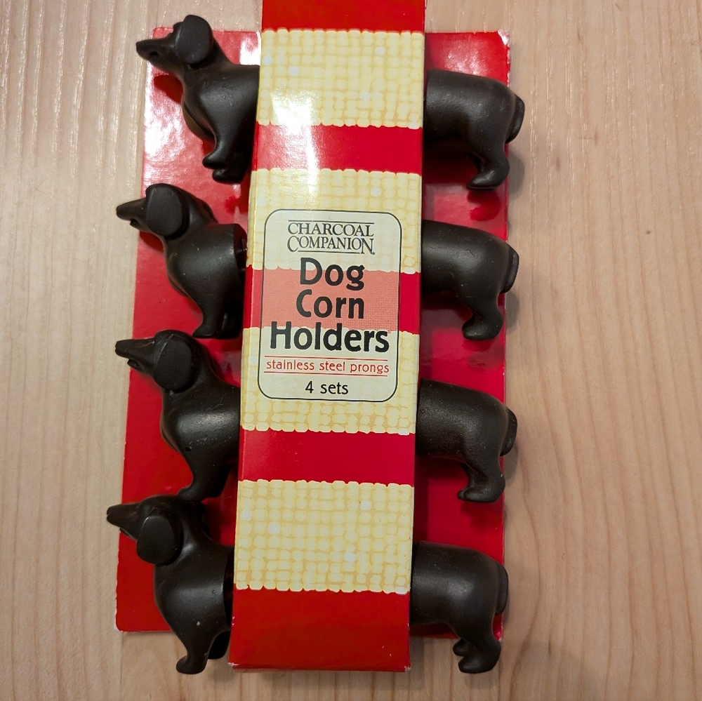 NWT Charcoal Companion Dachshund Corn Holders